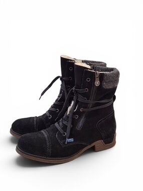 Rieker Women's Waterproof Winter Boots Black Suede With Wool Lining Size 8.5